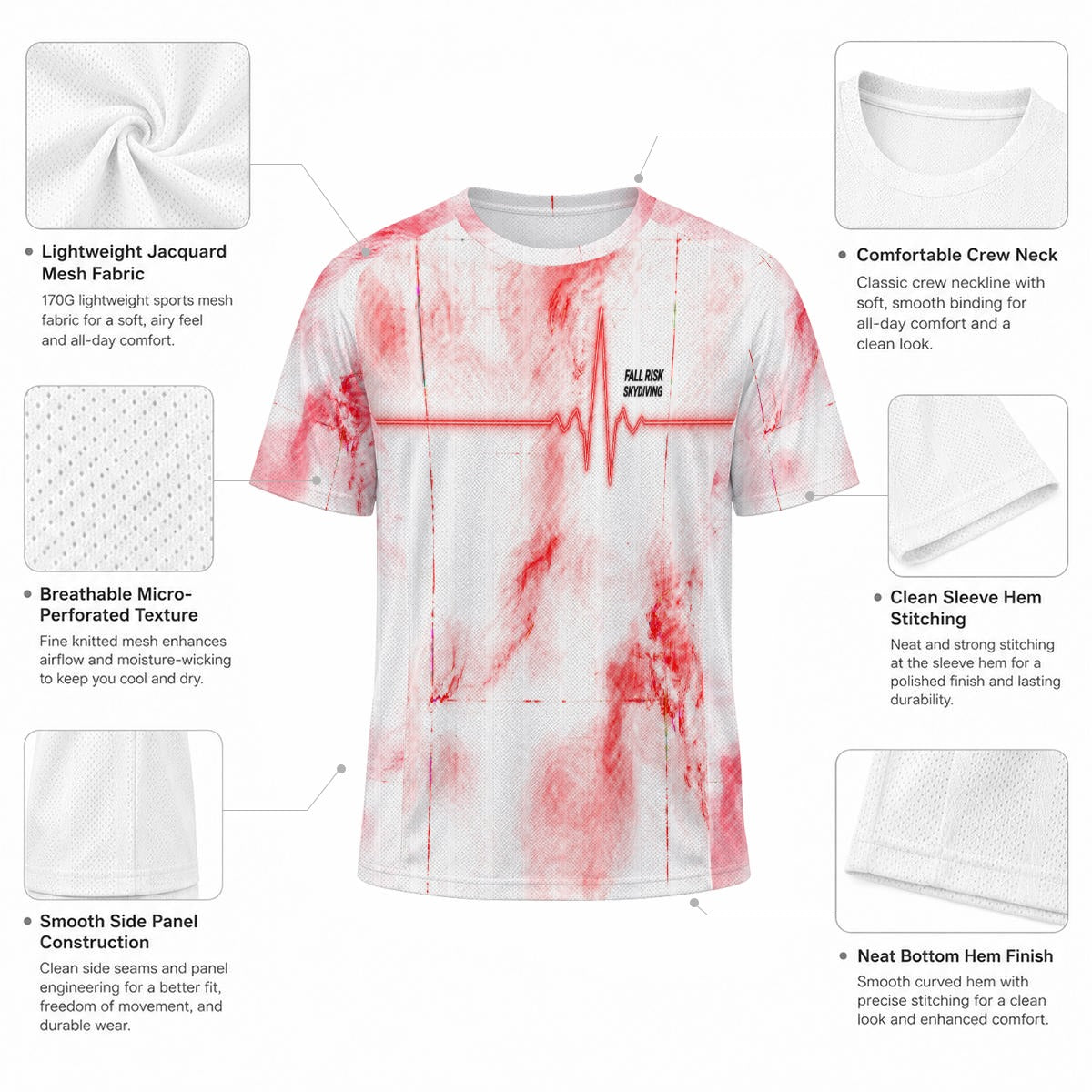 White EKG Unisex Jersey