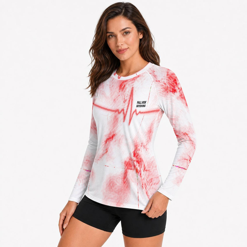 Women's White EKG Sun Protection Skydiving Jersey