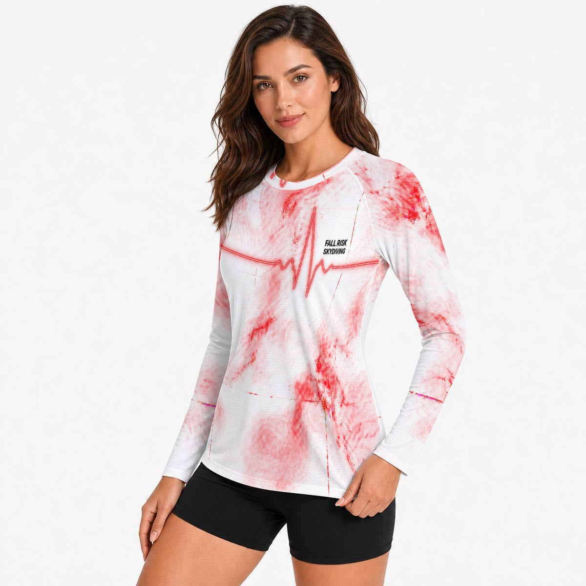 Women's White EKG Sun Protection Skydiving Jersey
