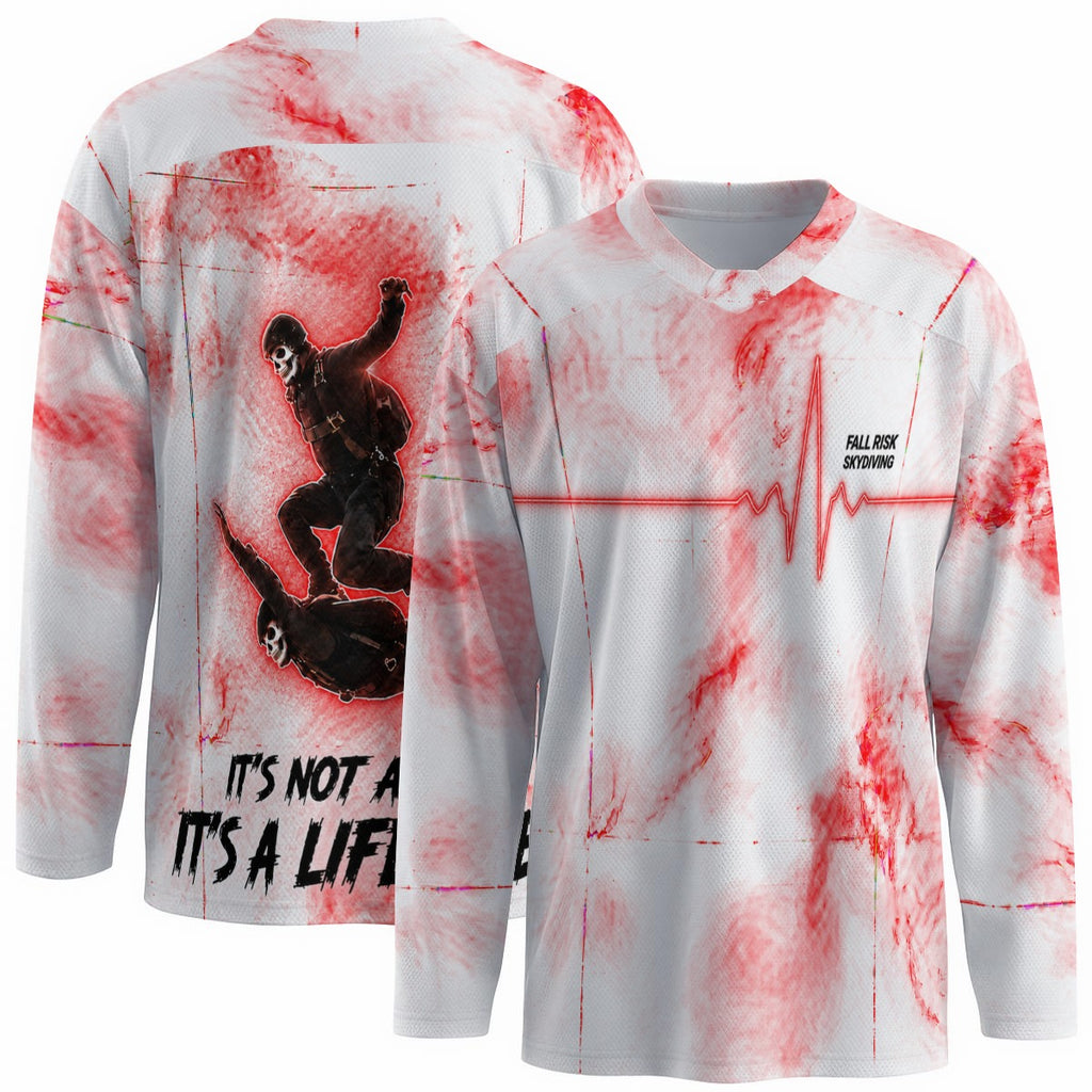 Men's White EKG Skydiving Jersey