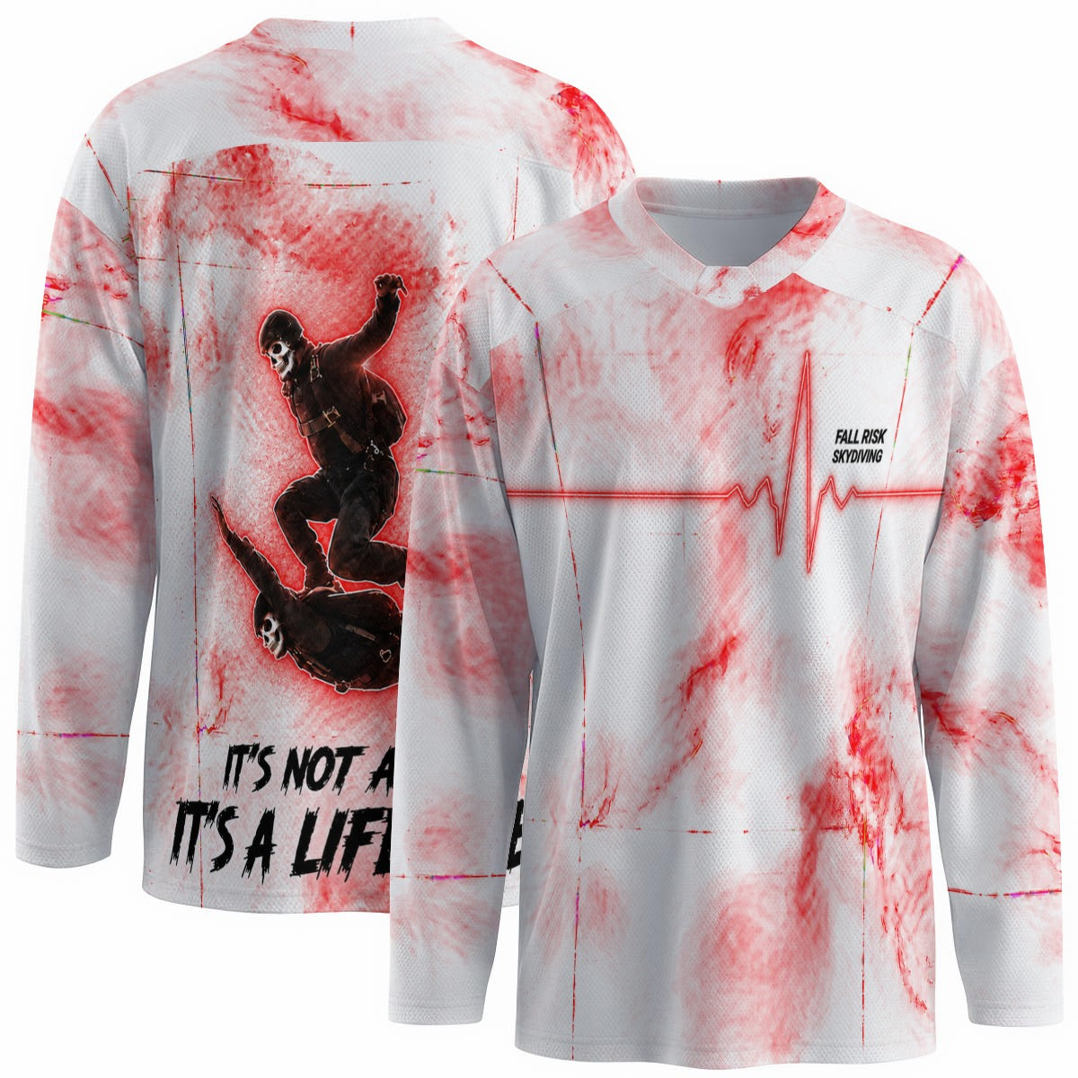 Men's White EKG Skydiving Jersey