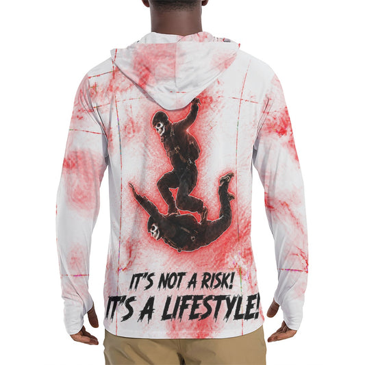 Men's White Pulse Hoodie With Thumb Holes