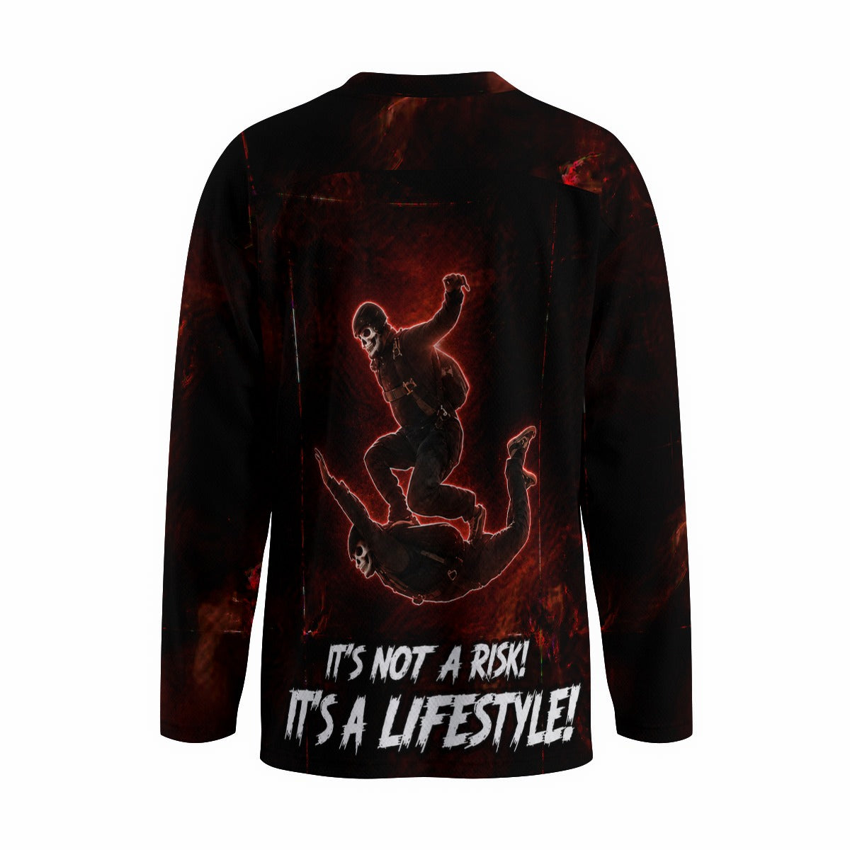 Men's Black Small Collar Skydiving Jersey